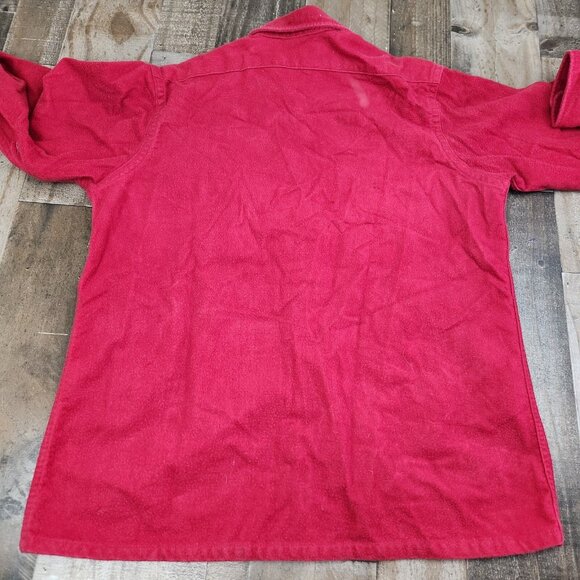 Vintage LL Bean size XL 20 Chamois Red Flannel Long Sleeve Shirt Made USA - Picture 2 of 11